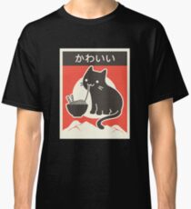 "Kawaii" Vintage Style Japenese Ramen Cat Classic T-Shirt