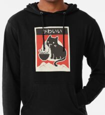 "Kawaii" Vintage Style Japenese Ramen Cat Lightweight Hoodie