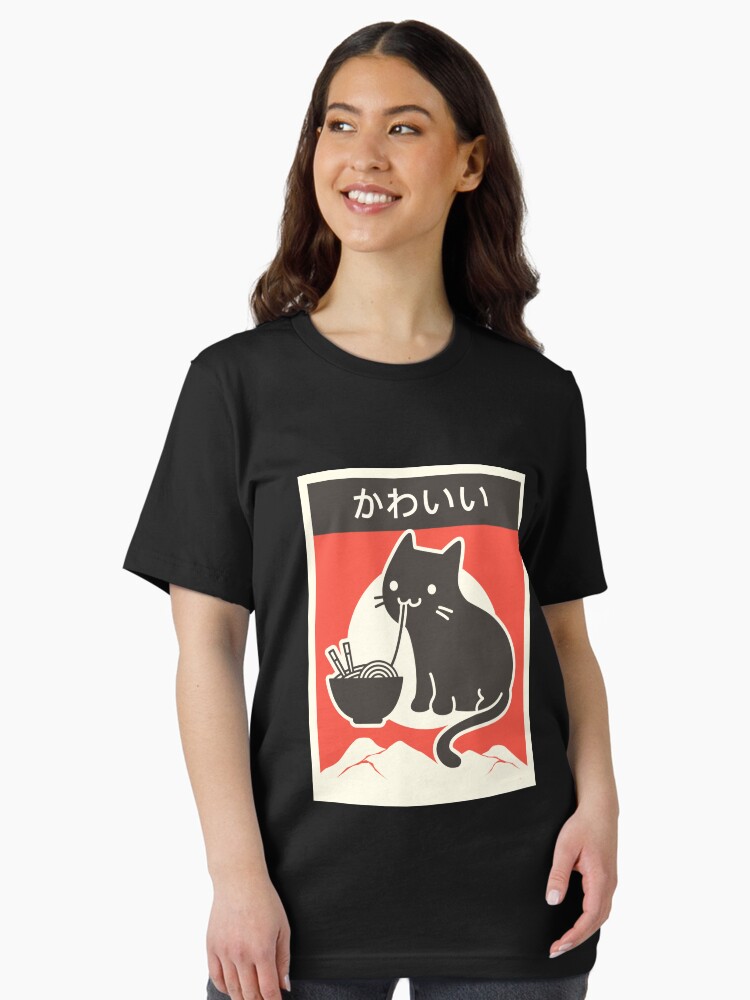 Aperçu 1 sur 7. T-shirt essentiel avec l'œuvre "Japonais" Ramen Cat "Kawaii" style vintage créée et vendue par ethandirks.