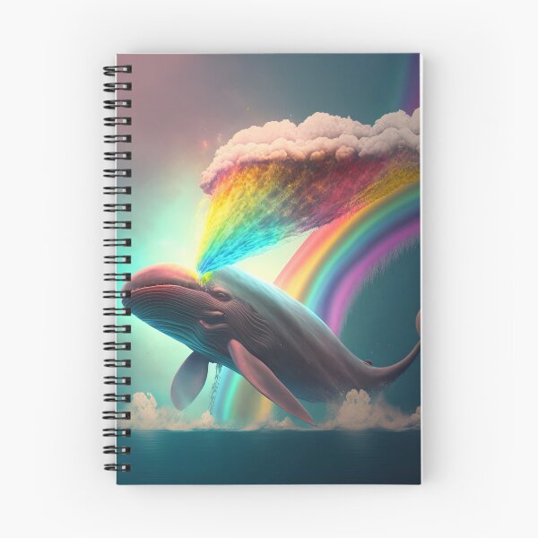 Item preview, Rainbow Happy Whale in Colorful Ocean designed and sold by AdamesArtStudio.