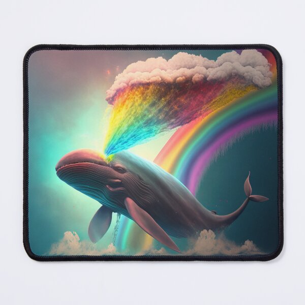 Item preview, Rainbow Happy Whale in Colorful Ocean designed and sold by AdamesArtStudio.