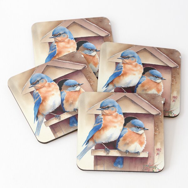 Item preview, Eastern Bluebird watercolor print designed and sold by Patrick Edwards.