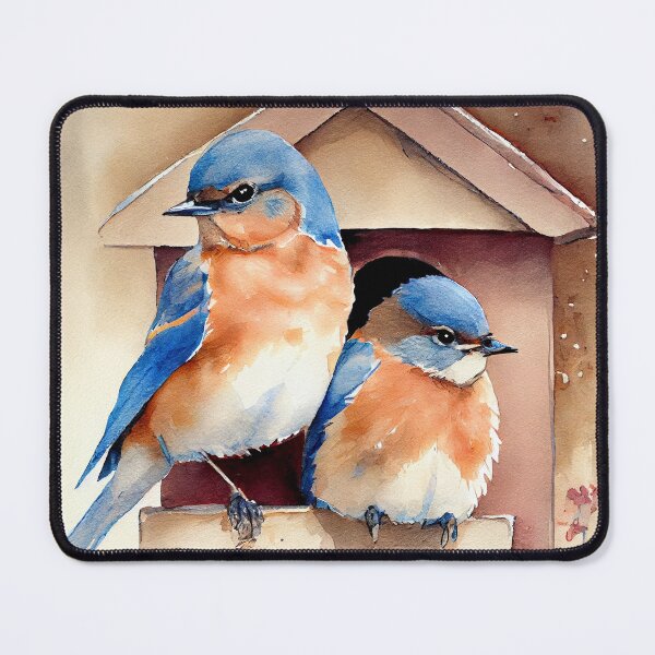 Item preview, Eastern Bluebird watercolor print designed and sold by Patrick Edwards.