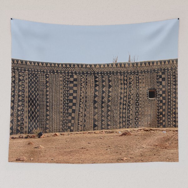 Item preview, Hand Painted House Facade African Art, Burkina Faso designed and sold by worldways.