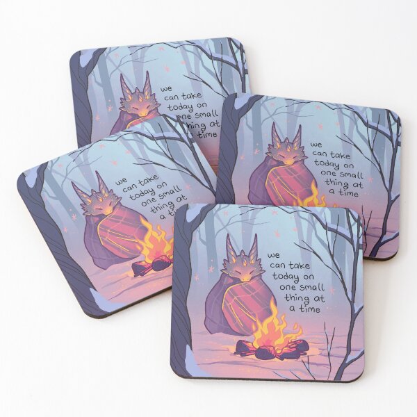 Item preview, "We Can Take Today on One Small Thing at a Time" Cozy Campfire Dragon designed and sold by thelatestkate.