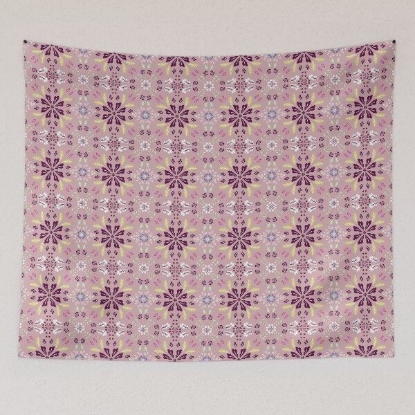 Item preview, Folksy floral pattern on pink designed and sold by anaskwi.