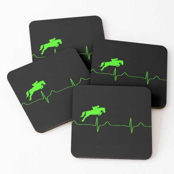Item preview, My heart beats for show jumping (green for dark background) designed and sold by Jeeb-Arts.