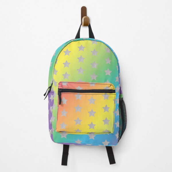 Item preview, Silver Stars On Neon Rainbow designed and sold by ColorZoo.