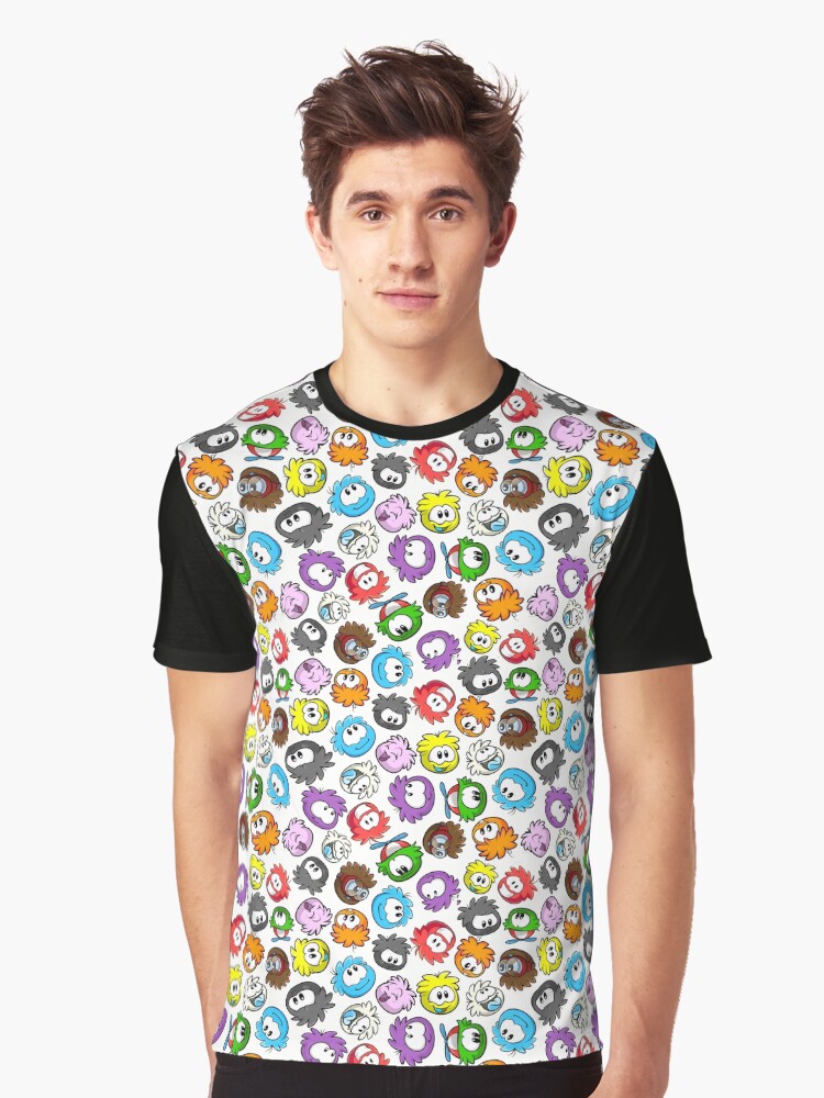 New Style Puffle Pattern Club Penguin Graphic T-Shirt