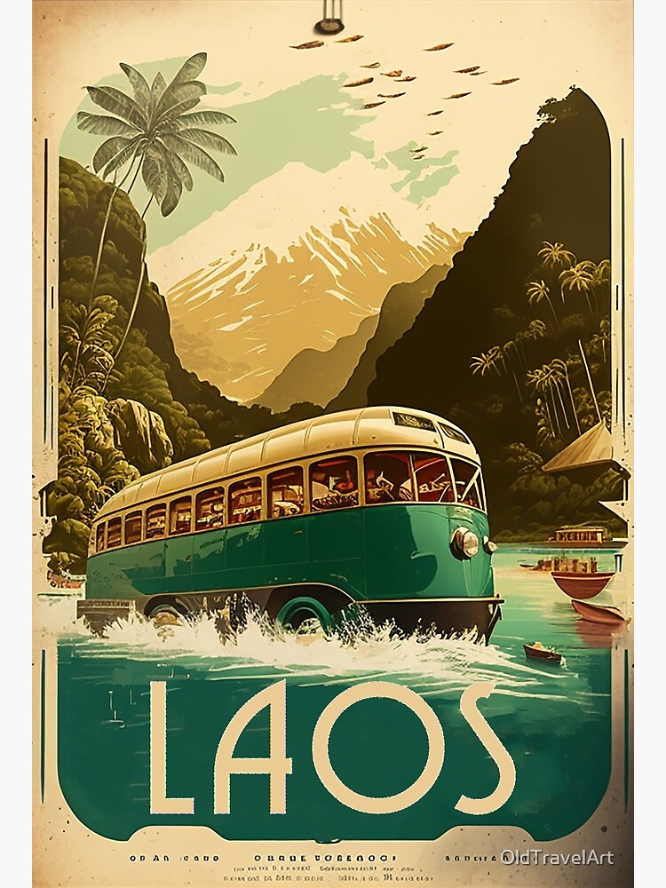 Laos Bay Vintage Travel Art Poster | Poster