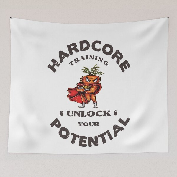 Item preview, Hardcore Training Unlock Your Potential Angry Carrot  Foodie Workout Bodybuilding designed and sold by ProjectX23.