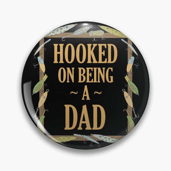 Item preview, Hooked on being a Dad - Dad Fishing Lure Design - Fishing Lures Border - Black designed and sold by EcoElsa.