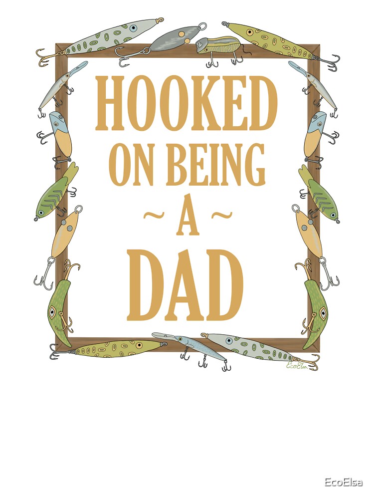 Hooked on being a Dad - Dad Fishing Lure Design - Fishing Lures Border -  Black Baby T-Shirt for Sale by EcoElsa