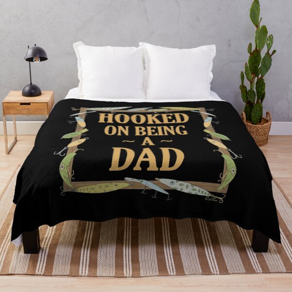 Item preview, Hooked on being a Dad - Dad Fishing Lure Design - Fishing Lures Border - Black designed and sold by EcoElsa.
