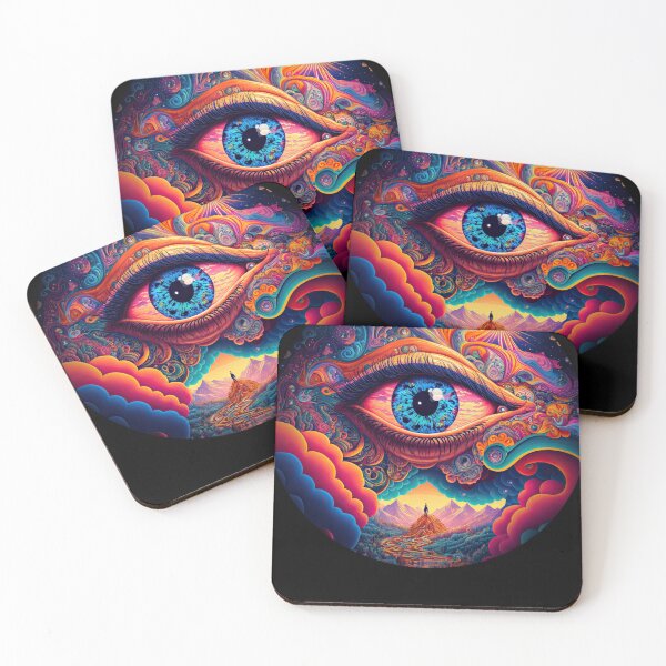 Item preview, Psychedelic all seeing eye v1 round designed and sold by ai-datamancer.