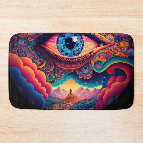Item preview, Psychedelic all seeing eye v1 round designed and sold by ai-datamancer.