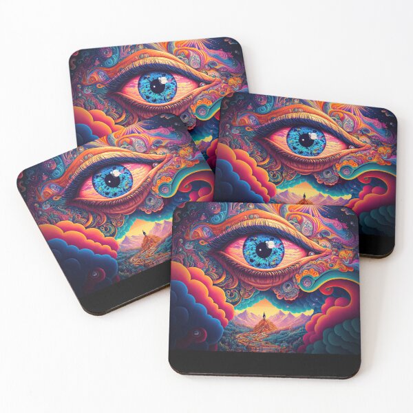 Item preview, Psychedelic all seeing eye v1 square designed and sold by ai-datamancer.