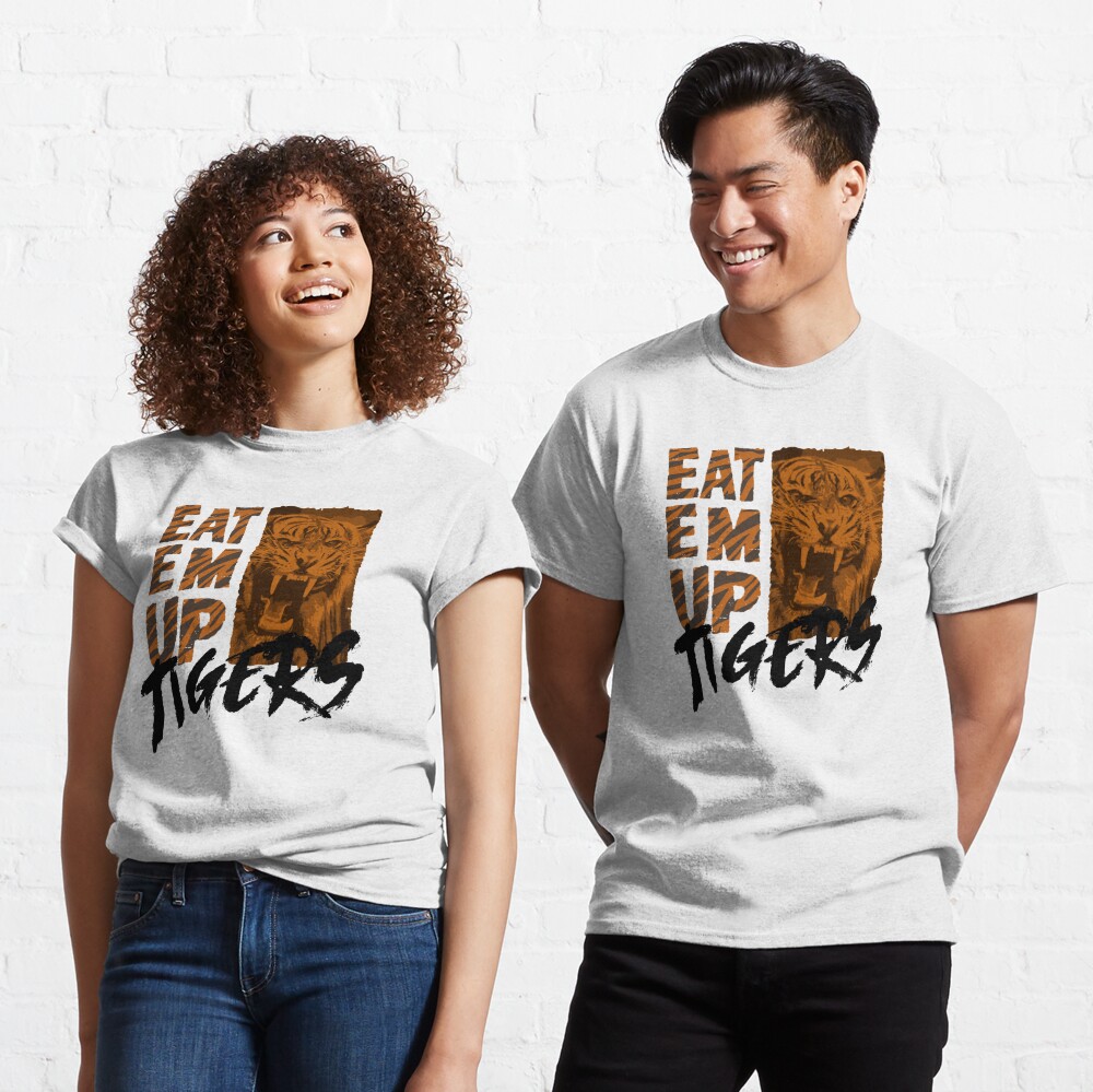 Eat Em' Up Detroit Tigers Long Sleeve Tee at Michigan Vibes Store. XS / Heather Navy