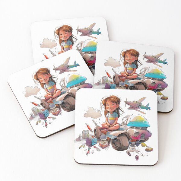 Item preview, "Junior Flight Engineers: Soaring to New Heights" Cute Flying Car Cartoons gift for innovator kids designed and sold by The Commitment.