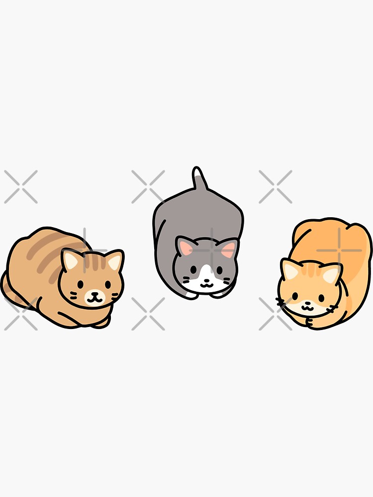 Cats Sticker for Sale by littlemandyart