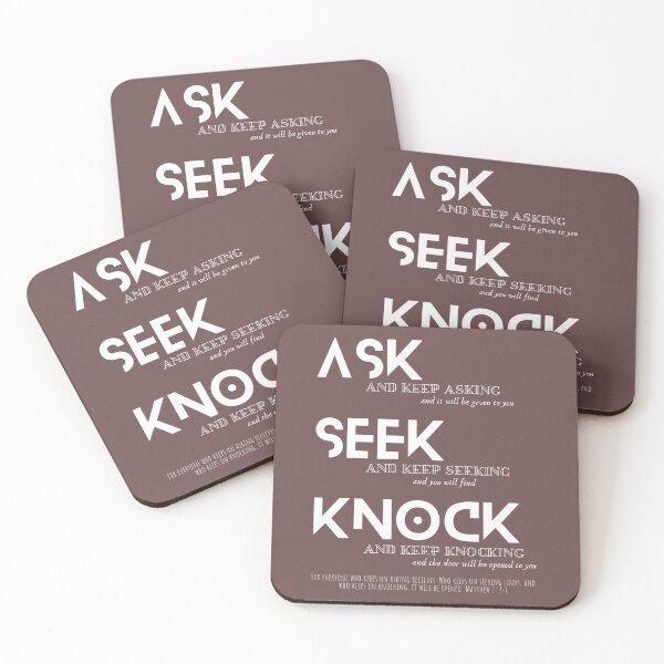 Item preview, ASK SEEK KNOCK designed and sold by Wolffe-Art.