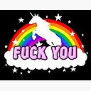 Unicorn Fuck You Rainbow Greeting Card By Firstradiant Redbubble