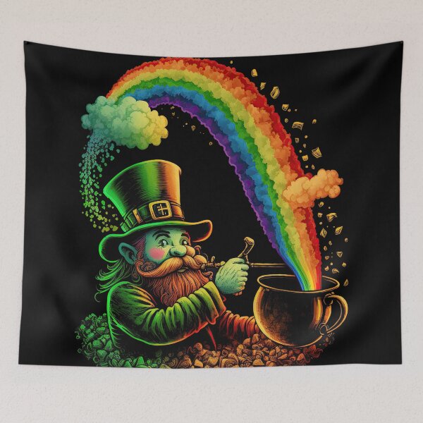 Item preview, St. Patrick's Day Luck of the Irish - Leprechaun, Rainbow & Pot of Gold designed and sold by DancingBuddha.