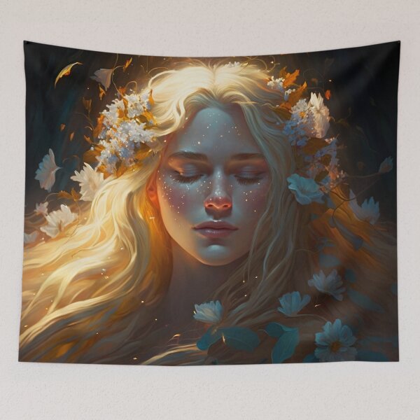 Item preview, Blonde Beauty with Pink Roses designed and sold by oanaunciuleanu.