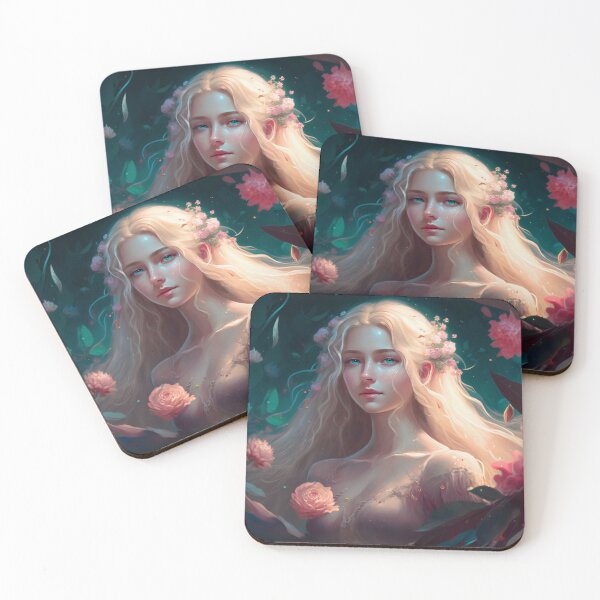 Item preview, Blonde Beauty with Pink Roses designed and sold by oanaunciuleanu.