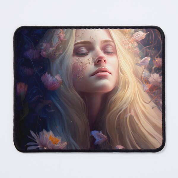 Item preview, Blonde Beauty with Pink Roses designed and sold by oanaunciuleanu.