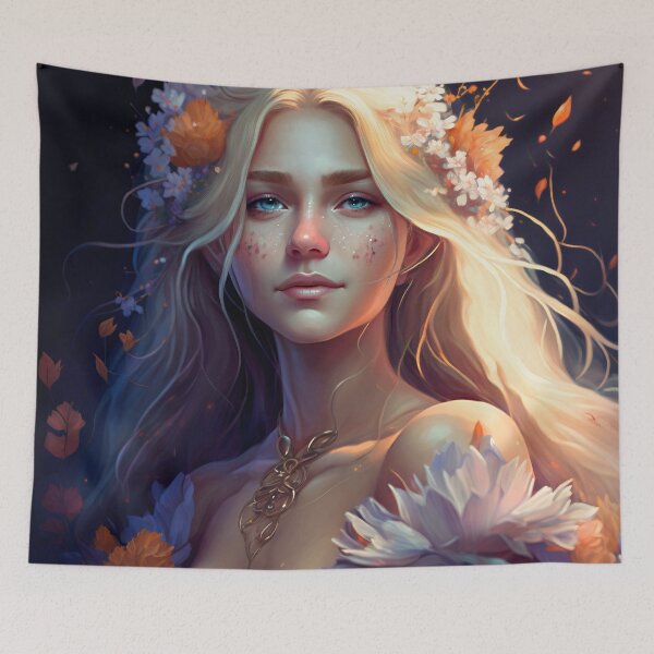 Item preview, Blonde Beauty with Pink Roses designed and sold by oanaunciuleanu.