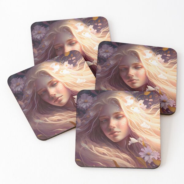 Item preview, Blonde Beauty with Pink Roses designed and sold by oanaunciuleanu.