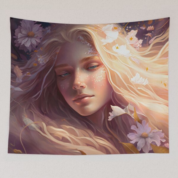 Item preview, Blonde Beauty with Pink Roses designed and sold by oanaunciuleanu.