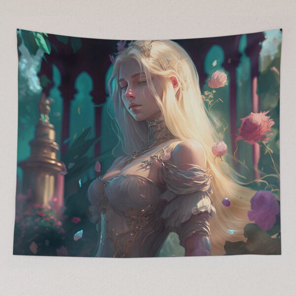 Item preview, Blonde Beauty with Pink Roses designed and sold by oanaunciuleanu.