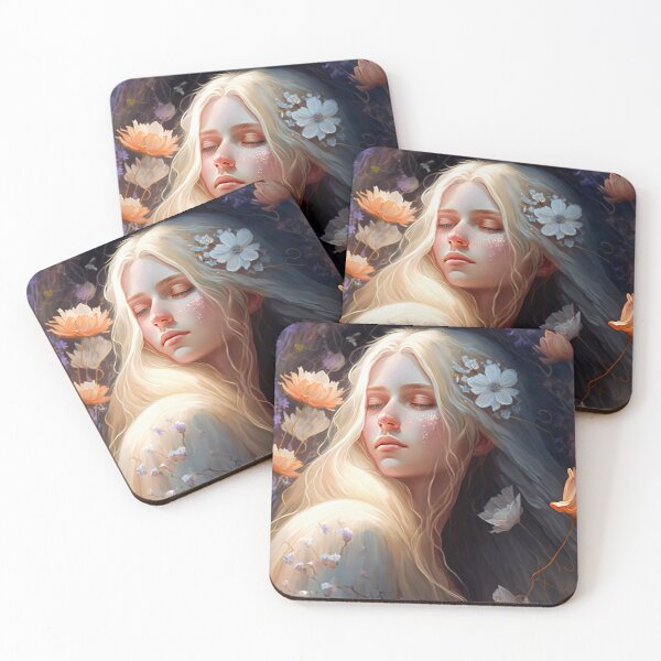 Item preview, Blonde Beauty with Pink Roses designed and sold by oanaunciuleanu.