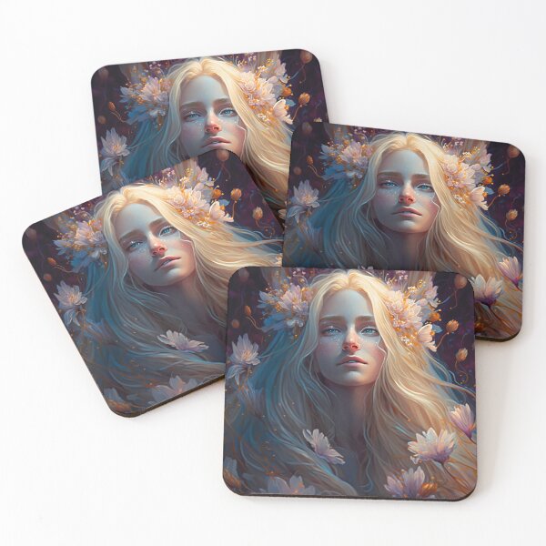 Item preview, Blonde Beauty with Pink Roses designed and sold by oanaunciuleanu.