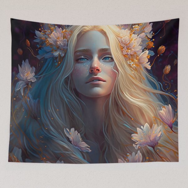 Item preview, Blonde Beauty with Pink Roses designed and sold by oanaunciuleanu.
