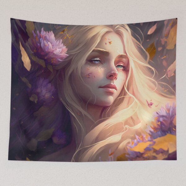 Item preview, Blonde Beauty with Pink Roses designed and sold by oanaunciuleanu.