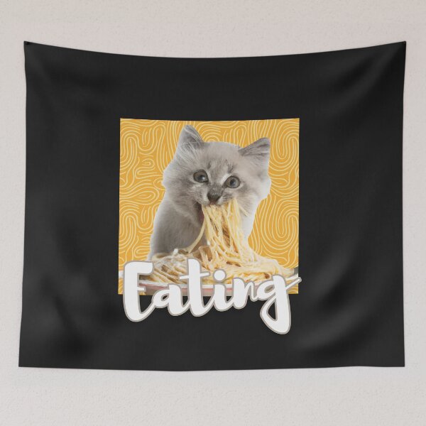 Item preview, Funny Cute  Cat Eating Spaghetti  designed and sold by VIKING  PROJECT.