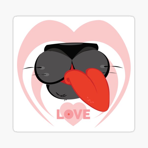Hand-drawn Digital Art. Fun Cat'Story. Valentine ❤ Sticker