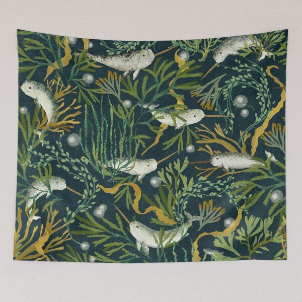 Item preview, Narwhals - midnight designed and sold by Katherine Quinn Illustration.