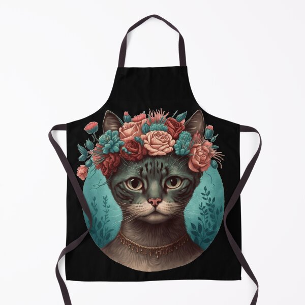 Item preview, Frida Cathlo Cat with Flowers on their Head designed and sold by TheJadeCat.