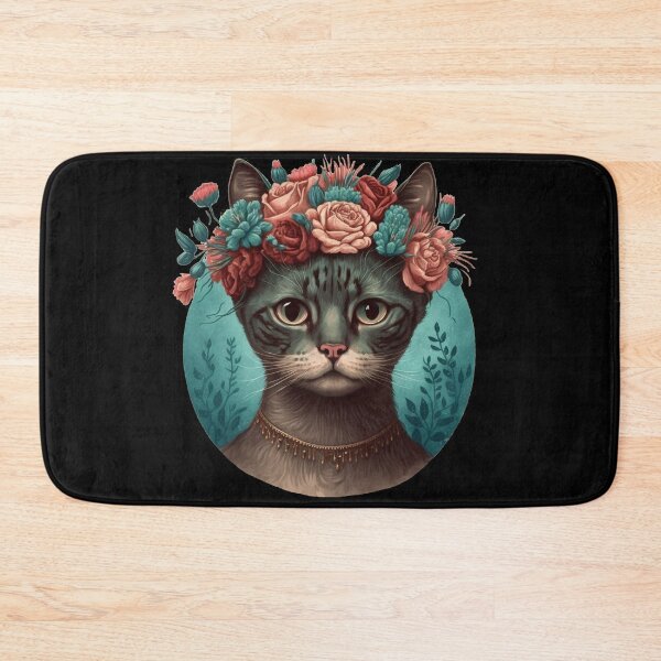 Item preview, Frida Cathlo Cat with Flowers on their Head designed and sold by TheJadeCat.