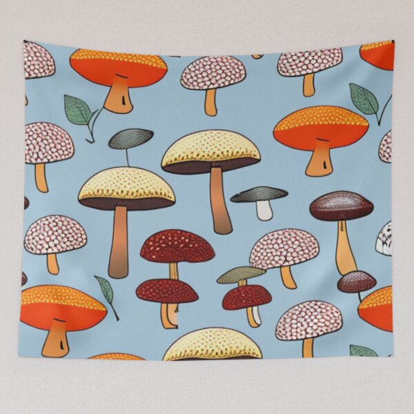 Item preview, 70s Cottagecore Mushroom Pattern designed and sold by SquishStitches.