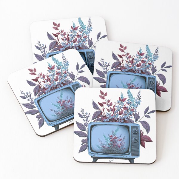 Item preview, Vintage TV Overgrown with Flowers: A Unique Blend of Nature and Technology designed and sold by w-A-I-ve.