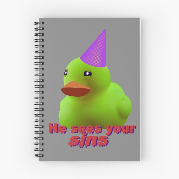Item preview, He sees your sins - Silly Quirky Rubber Duckie Meme Joke Collage Art designed and sold by cheeseykat-art.