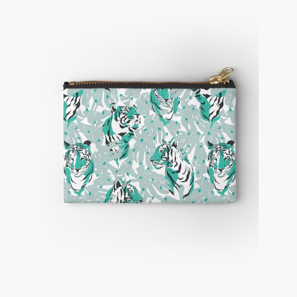 Artikelvorschau, Buntes Tiger-Muster - Tiger Asien Cyan-blaues Muster - Tiger-Muster-Dschungel entworfen und verkauft von Patternawy.