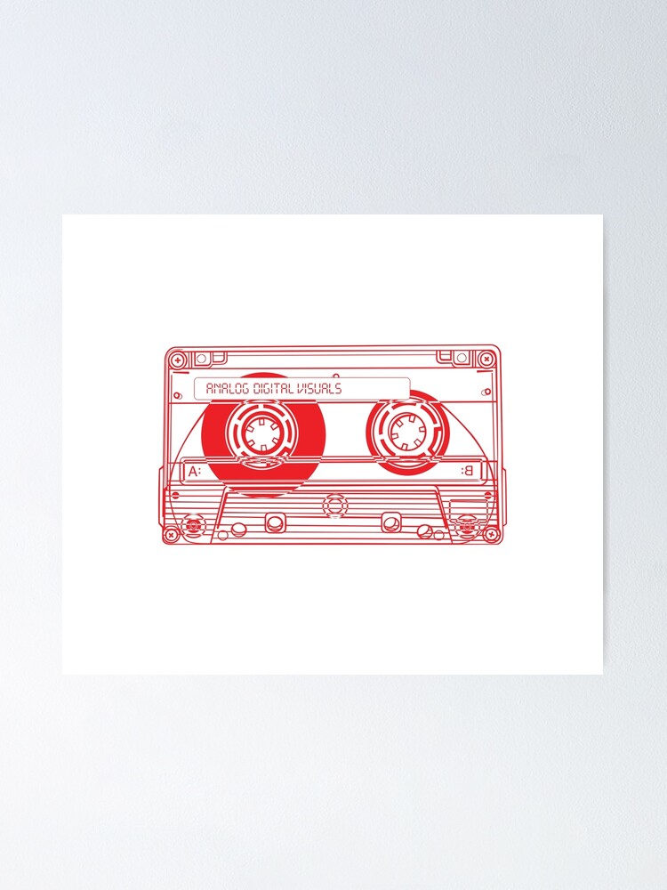 Cassette Tape (Red Lines) Analog / Music | Poster