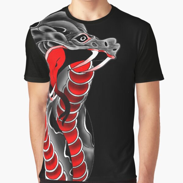 Ed Hardy Style Snake Graphic T-Shirt