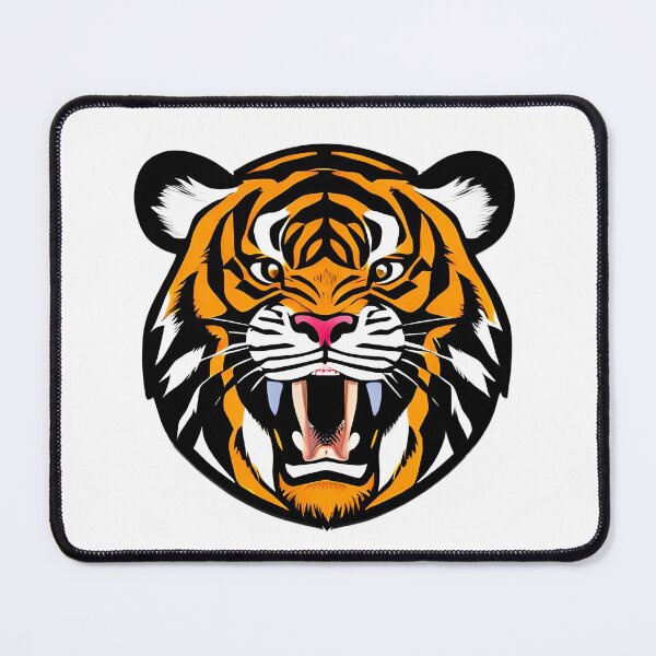 Item preview, Colourful cartoon of a Tiger growling designed and sold by The-Hist-Image.
